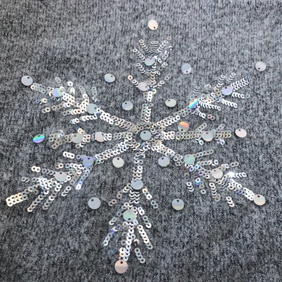 The Children’s Place | Grey Sequin Snowflake Sweater | Girl’s Grey Knitted Top - Picture 2 of 8
